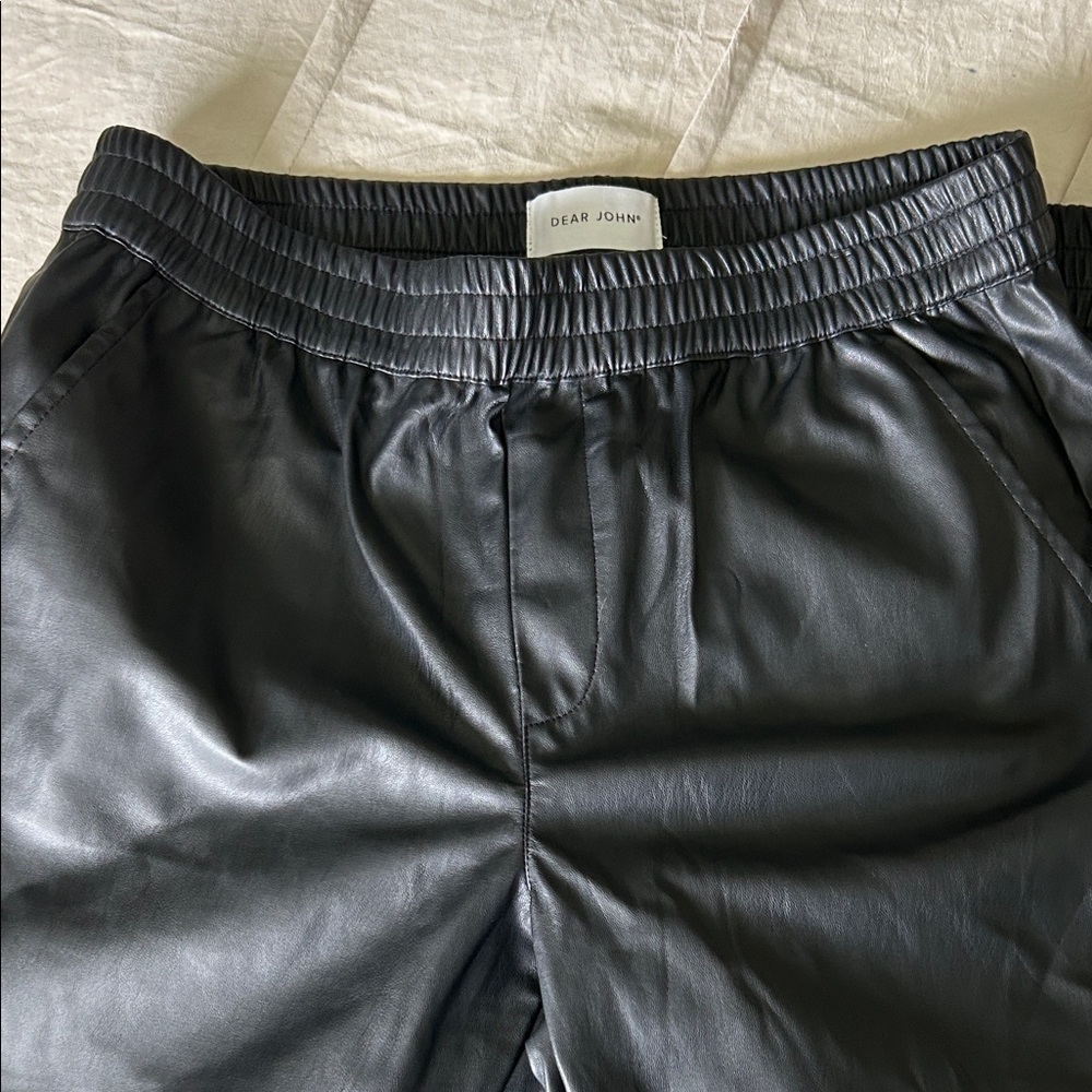 Dear John Black Faux Leather Pull-On Pants